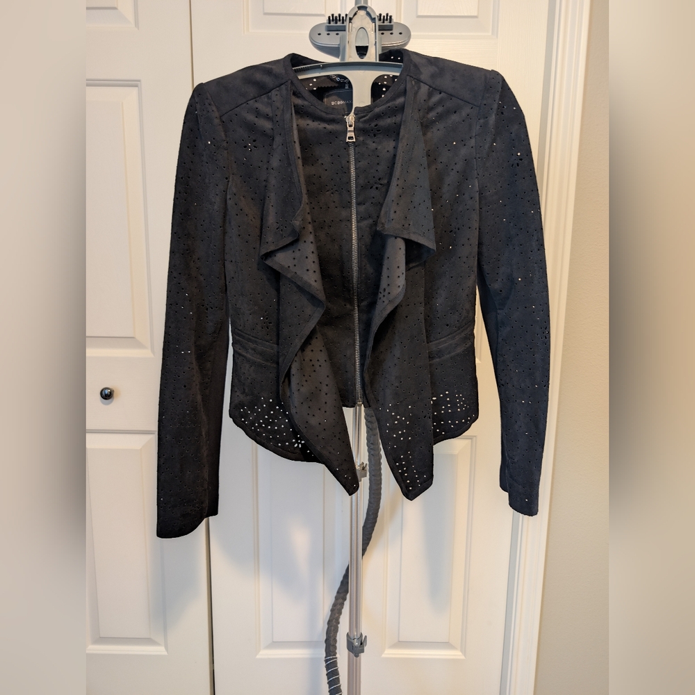 BCBGMaxAzria Black Perforated Jacket
